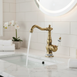 Robinet de salle de bains en laiton Antique, bec rotatif, mitigeur d&rsquo;évier, salle de bains, cuisine, robinet de lavage, robinets de lavabo, mélangeurs de cuisine