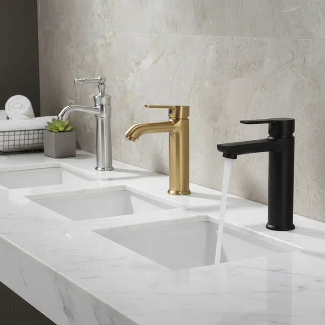Becola Chrome Basin Faucet Modern Gold Deck Mounted…