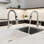 Buse de robinet de cuisine 2 pièces-buse d&rsquo;économie d&rsquo;eau et anti-éclaboussures avec réglage double mode accessoires de robinet de cuisine filtre de robinet