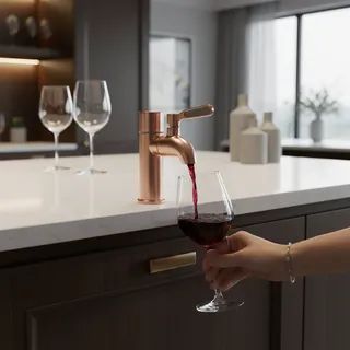 Robinet distributeur bar fût vin bière laiton plaqué or rose bec court…