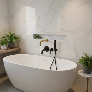 Mélangeur de douche de baignoire basse chromé