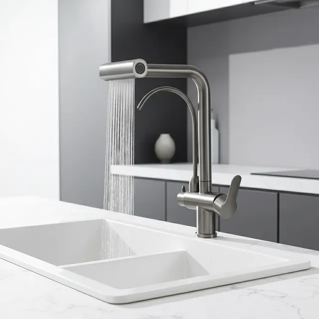Robinet de cuisine cascade extractible