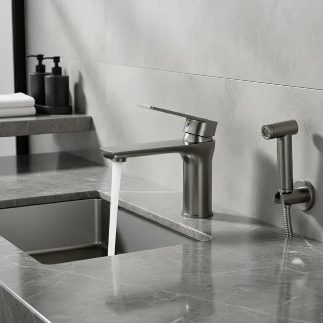 ZEXEF robinet de lavabo de salle de bains avec évier en…