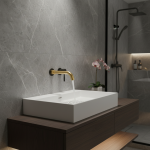 Robinet mitigeur de salle de bains, lavabo, robinet mural, Rotation à 360 degrés, en laiton noir mat avec poignée unique, eau chaude et froide, robinet en or blanc