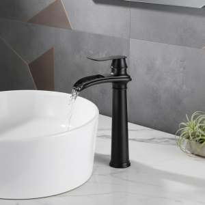 EllMAIDI-Robinet de Cascade en Laiton Antique, Robinet de Centre Commercial Chaud et Froid, à Poignée Unique, Monté sur le Pont, Noir EllMAIDI-Robinet de Cascade en Laiton Antique, Robinet de Centre Commercial Chaud et Froid, à Poignée Unique, Monté sur le Pont, Noir