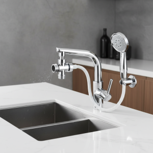 Adaptateur de commutateur de robinet, séparateur d&rsquo;évier de cuisine, Valve de dérivation, connecteur de robinet d&rsquo;eau pour toilettes, Bidet, douche, salle de bains, nouveauté 2025