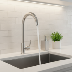 Robinet de cuisine en acier inoxydable, robinet d&rsquo;eau froide à poignée unique