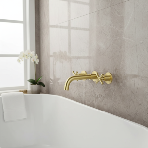 JIENI-Robinet localité Brossé de Luxe, Montage Mural, Évier, Laiton Massif, Centre Commercial Chaud et Froid, Baignoire Dorée JIENI-Robinet localité Brossé de Luxe, Montage Mural, Évier, Laiton Massif, Centre Commercial Chaud et Froid, Baignoire Dorée