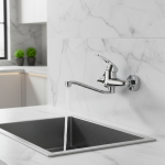 Robinet de lavabo à Double trous, robinet de cuisine mural, mélangeur d&rsquo;eau chaude et froide, mélangeurs de cuisine muraux, robinet d&rsquo;évier de cuisine