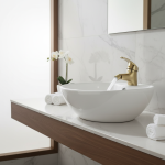 KEMAIDI brosse or salle de bains Bidet robinet monotrou en laiton lavabo mitigeur pont monté bassin évier robinets chaud froid robinet d&rsquo;eau