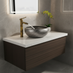 Bassin en laiton antique européen F/05 et robinet, grand bambou, eau chaude et froide, cuisine, robinets de jardin extérieurs