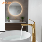 Golden HOBasin-Robinet d&rsquo;évier en acier inoxydable 304 à poignée unique, haut/court, pour centre commercial froid et chaud, montage sur pont de grue