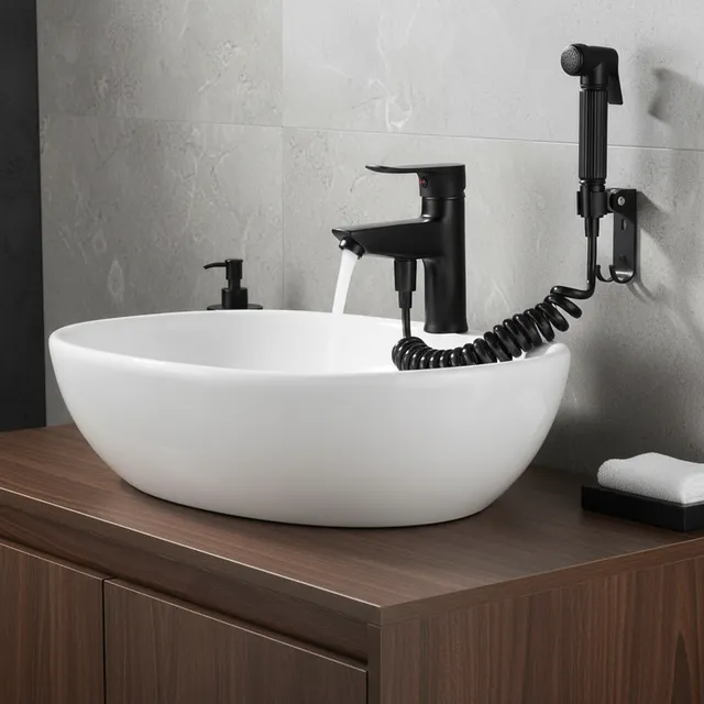 Robinet à poignée unique en laiton avec pommeau de douche
