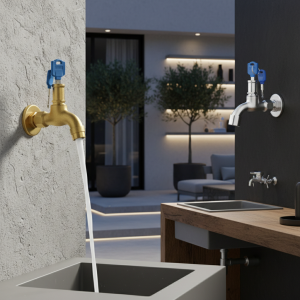 Antivol en laiton pour jardin extérieur, montage mural, économie d&rsquo;eau, acier inoxydable, durable avec clé