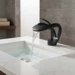 Senlesen – robinet de lavabo haut/court, robinet de luxe, cascade de salle de bains, robinet d&rsquo;évier, grue mélangeur d&rsquo;eau chaude et froide monté sur le pont en laiton, noir/blanc