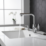 Robinet en acier inoxydable chromé, salle de bains, cuisine, évier, poignée unique, double commande, tuyaux d&rsquo;entrée G1/2 pour eau chaude et froide