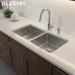 Évier de cuisine en acier inoxydable 304, au-dessus du comptoir, lavabo Double en argent pour ferme avec Drainage de robinet gastronomique