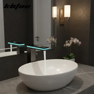 Robinet d'évier de salle de bains à affichage numérique LED