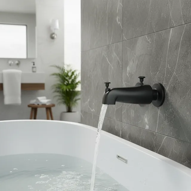 Bec baignoire mural noir mat courbé alliage zinc…