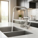 Tête d&rsquo;évier de cuisine rotative avec pulvérisateur latéral, robinet de centre commercial, eau chaude et froide, mode touristes F/05, lavage de la vaisselle