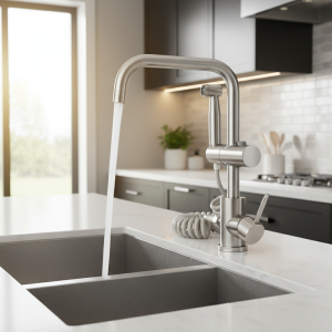 Tête d&rsquo;évier de cuisine rotative avec pulvérisateur latéral, robinet de centre commercial, eau chaude et froide, mode touristes F/05, lavage de la vaisselle