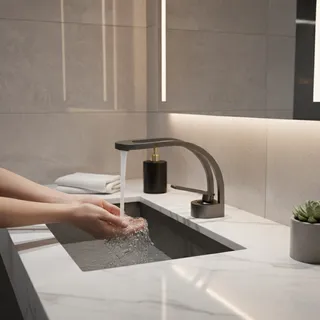 Robinet lavabo mitigeur monocommande laiton finition noir mat gris…