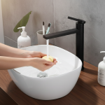 VGX robinets de salle de bains mitigeur de lavabo haut évier robinet grand robinets de lavabo gastronomique robinet d&rsquo;eau chaude froide 360 °   Taraudage Grue Laiton Noir