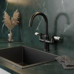 Robinet de cuisine mural en laiton noir, robinet d&rsquo;eau HOMop, robinets de jardin, ark, machine à laver
