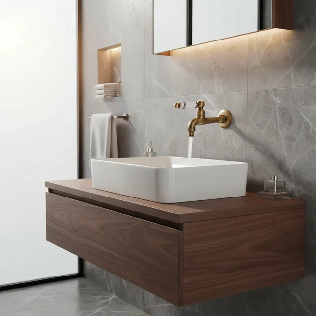 Robinet de lavabo en laiton Antique