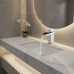 Robinet de Lavabo en Acier Inoxydable, Accessoire en Chrome Brossé, pour Centre Commercial Chaud et Froid Salle de bains lavabo à la main