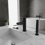 Robinet de cuisine en acier inoxydable, robinet d&rsquo;eau chaude et froide, robinets de lavabo, salle de bains, ensemble d&rsquo;accessoires de baignoire, mélangeur d&rsquo;évier et de bain