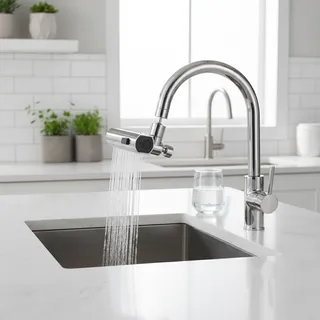 Nouveau robinet de cuisine cascade flux pulvérisateur tête…