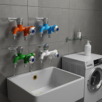 Robinet de Machine à laver avec une entrée et deux sorties, piscine à vadrouille en plastique, balcon, salle de bains, ouverture rapide multifonctionnelle à double bouche