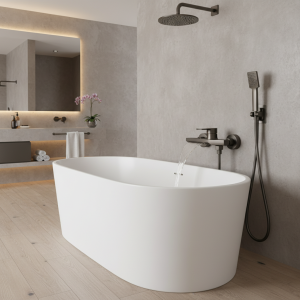 Robinets de lavabo en laiton chromé, robinet de douche de salle de bains, robinet de baignoire Triple mural, robinet mitigeur d’eau chaude et froide Robinets de lavabo en laiton chromé, robinet de douche de salle de bains, robinet de baignoire Triple mural, robinet mitigeur d’eau chaude et froide