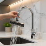 Nouveau Robinet d&rsquo;extension pivotant universel à trois modes, cascade de cuisine, buse anti-éclaboussures, évier multifonction