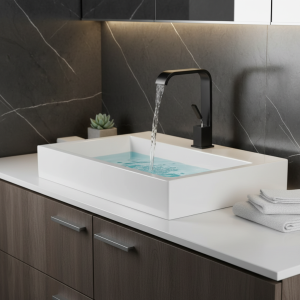 Robinet cascade de salle de bains entièrement en cuivre, lavabo de salle de bains, lavabo de salle de bains froide et chaude, meuble de salle de bains, lavabo de comptoir