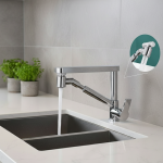 Bras robotique pivotant universel rétractable, Extension de robinet, aérateur, extension de robinet d&rsquo;évier de cuisine, 2 modes de débit d&rsquo;eau