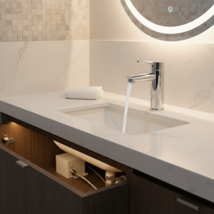 Capteur infrarouge automatique, salle de bains, robinet d&rsquo;évier sans contact, robinet d&rsquo;eau de lavabo monté sur le pont