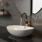 Torneira HOTap-Robinetterie de ark en laiton, poignée unique, eau chaude et froide, robinetterie personnalisée, noir et or, bain et centre commercial