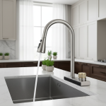 Cascade d&rsquo;eau froide et chaude en acier inoxydable, trou unique, peut tourner, multifonction, cuisine, 304