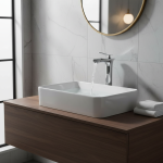 Robinets de lavabo robinet de salle de bains blanc moderne robinets de cascade monotrou robinet d&rsquo;eau froide et chaude robinet de lavabo robinets mélangeurs W3026