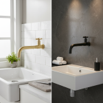 Robinet d&rsquo;Eau Froide pour Cuisine et Jardin, Rotation à 360 ° avec Poignée Unique, Disponible en Noir et Or