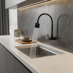 Baokemo Cuisine Robinet Évier En Acier Inoxydable Flexible D&rsquo;eau Froide Deux Modes Robinet