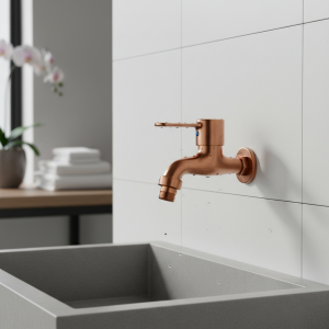 Robinets de lavage muraux en cuivre, noyau de Valve, robinet de Machine à laver, entrée d&rsquo;eau 1/2 « à 4 points pour l&rsquo;amélioration de l&rsquo;habitat