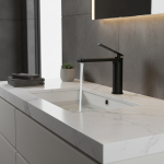 Becola robinet de lavabo noir salle de bains mitigeur d&rsquo;eau chaude et froide en laiton mitigeur d&rsquo;évier de lavabo haut/court