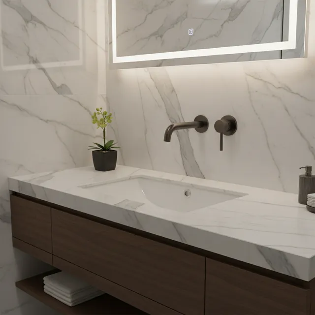 Robinet de lavabo à poignée unique en bronze support de…