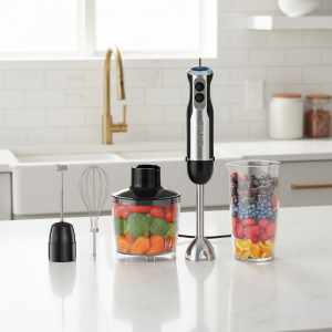 Wancle-Mélangeur à immersion électrique 5 en 1, 1000W, mélangeur à main, mélangeur de cuisine injuste, fouet à œufs, hachoir à viande, robot culinaire, centre commercial