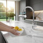 Robinet de cuisine cascade universel, 4 Modes, connecteur d&rsquo;évier multifonctionnel 720 °   Robinet d&rsquo;eau rotatif pour lavabo de cuisine