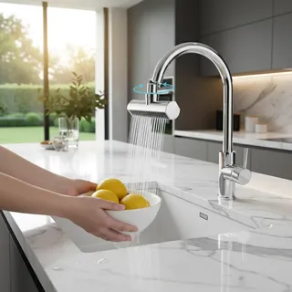 Robinet de cuisine cascade universel