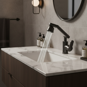 1080 ° Robinet de lavabo mécanique rotatif pour salle de bains, bras universel, cuisine, robinet d&rsquo;eau chaude et froide, évier